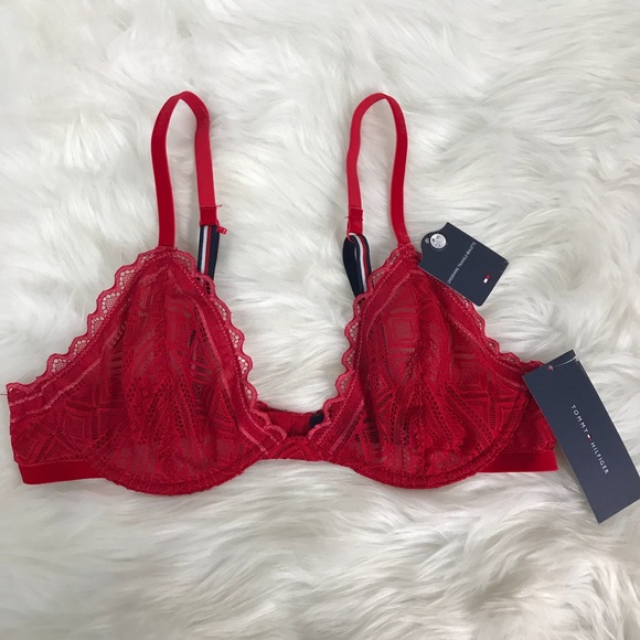 red triangle bralette